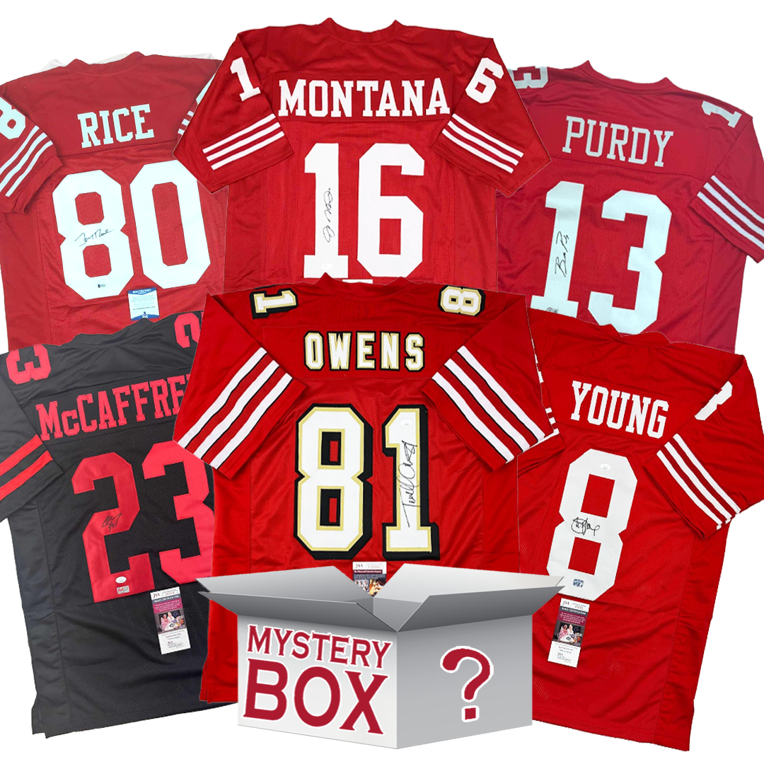 autographed-signed-san-francisco-football-jersey-mystery-box-with-psa-jsa-or-beckett-coa