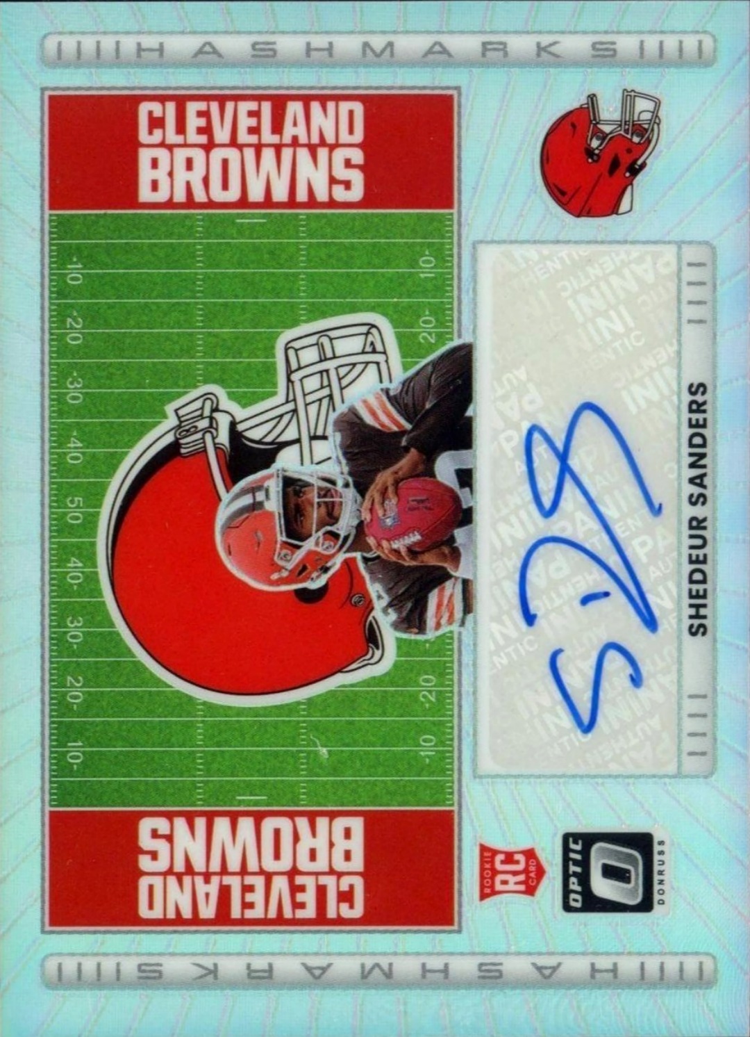 2025-panini-donruss-optic-shedeur-sanders-hm-ss-hashmarks-prizm-auto-rookie-rc-football-card