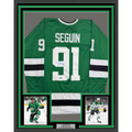 Framed Autographed/Signed Tyler Seguin 35x39 Dallas Green Hockey Jersey Beckett BAS COA