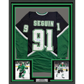 Framed Autographed/Signed Tyler Seguin 35x39 Dallas Black Hockey Jersey Beckett BAS COA