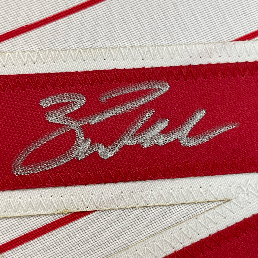 Framed Autographed/Signed Zack Wheeler 35x39 Philadelphia Pinstripe Baseball Jersey PSA/DNA COA