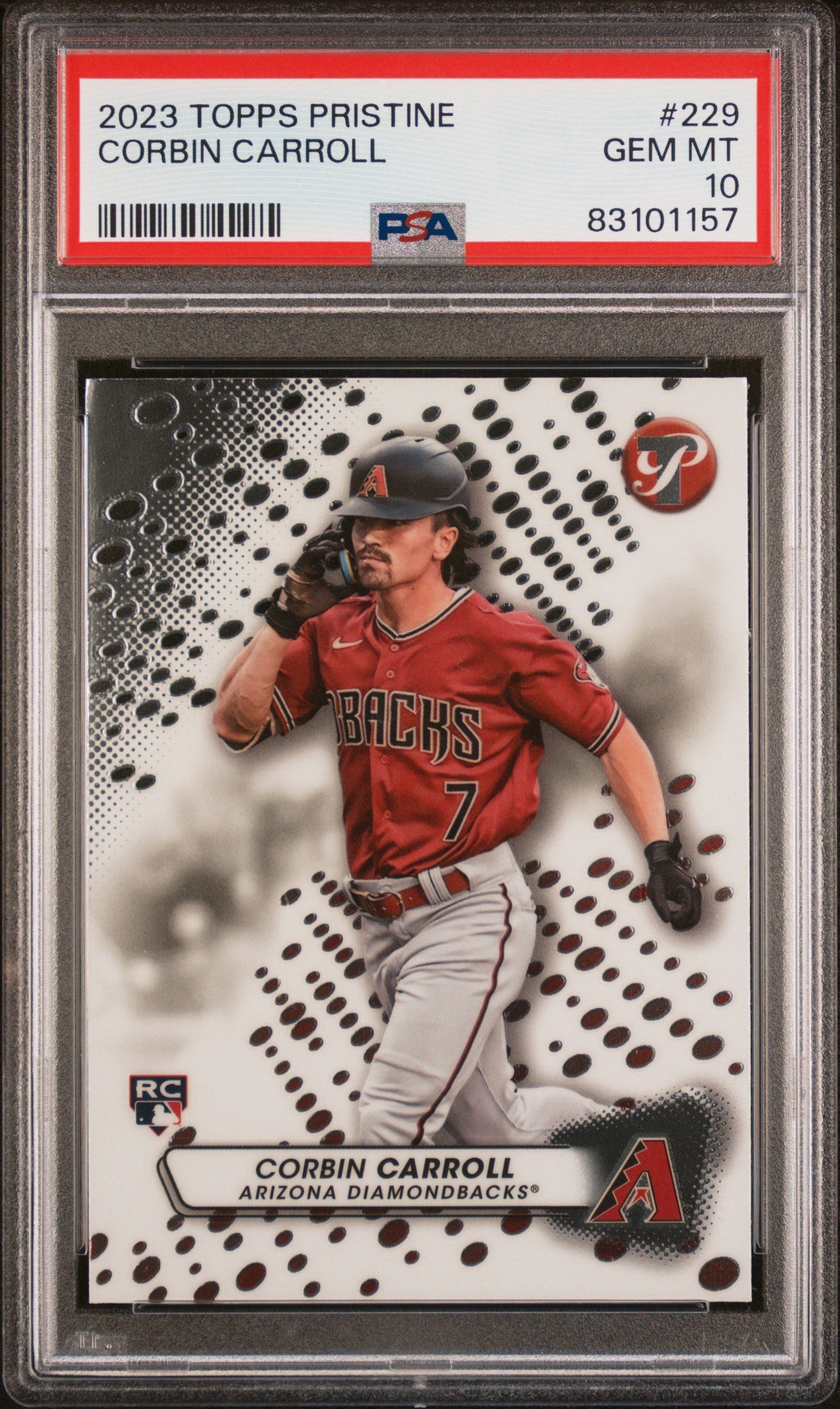 Graded 2023 Topps Pristine Corbin Carroll #229 Rookie RC Baseball Card PSA 10 Gem Mint