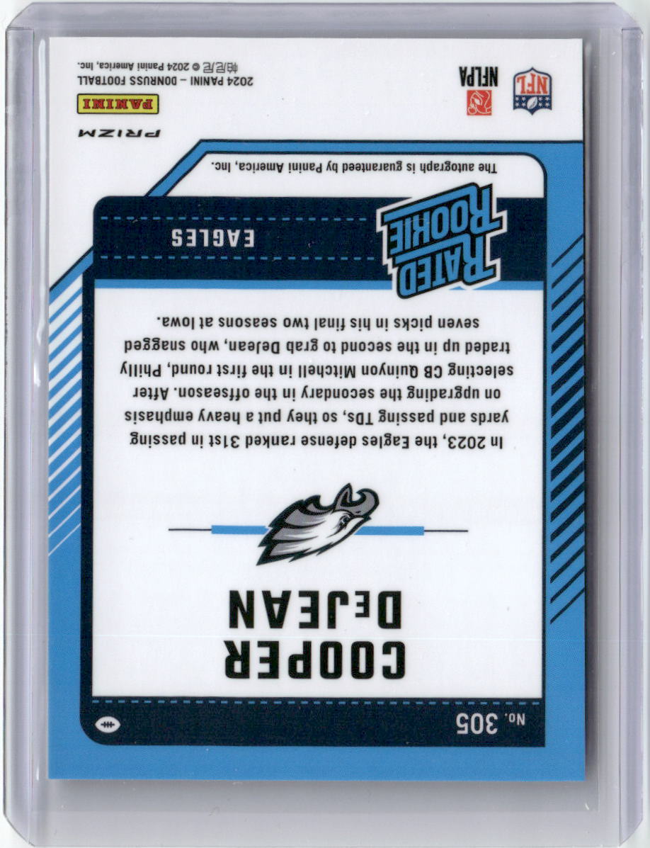 2024-panini-donruss-optic-prizm-cooper-dejean-305-auto-rookie-rc-football-card