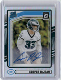 2024-panini-donruss-optic-prizm-cooper-dejean-305-auto-rookie-rc-football-card