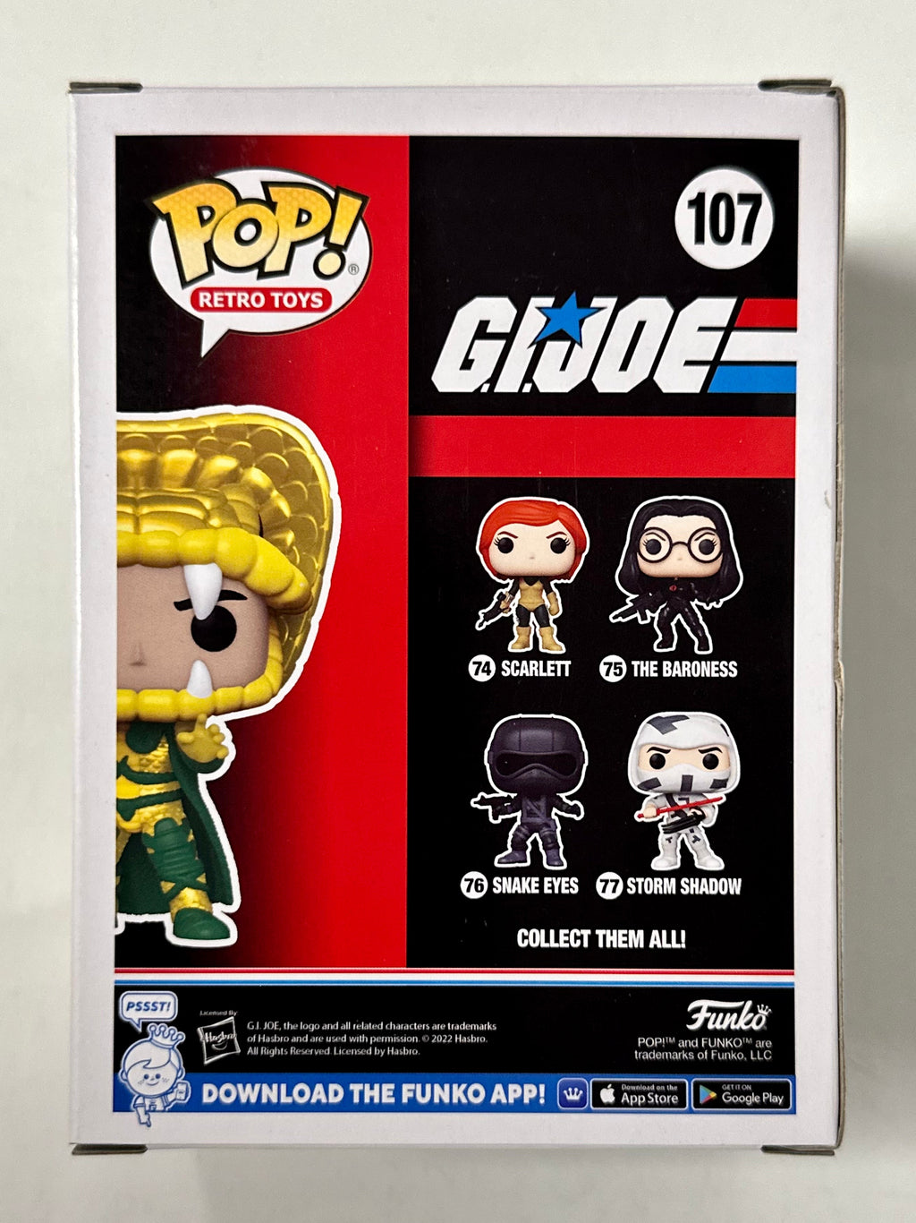 Funko Pop! Retro Toys Serpentor #107 G.I. Joe SDCC 2022 Summer Con Exclusive