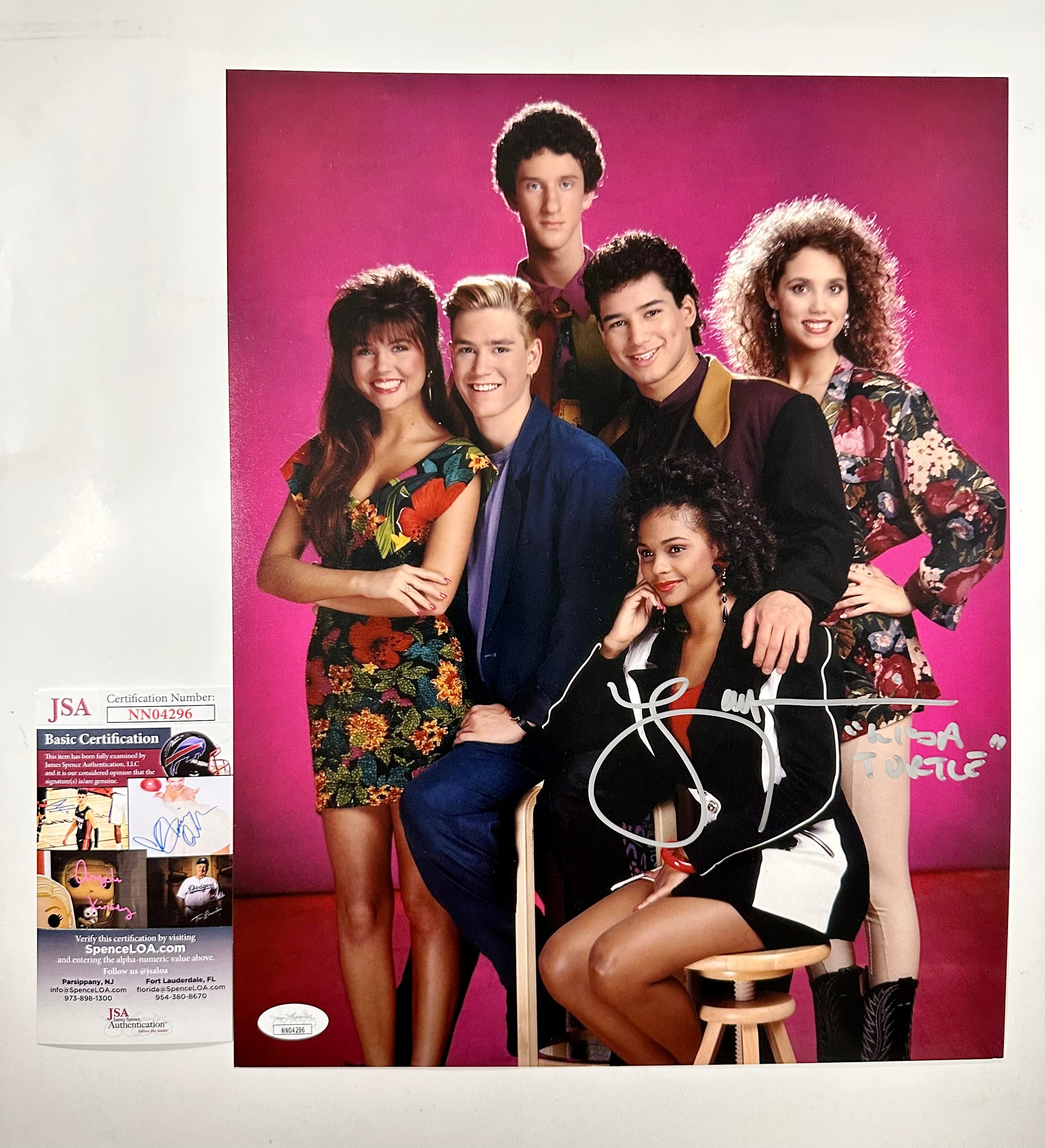 Lark Voorhees Signed Lisa Turtle Saved By The Bell 11x14 Matte Photo Framed With JSA COA