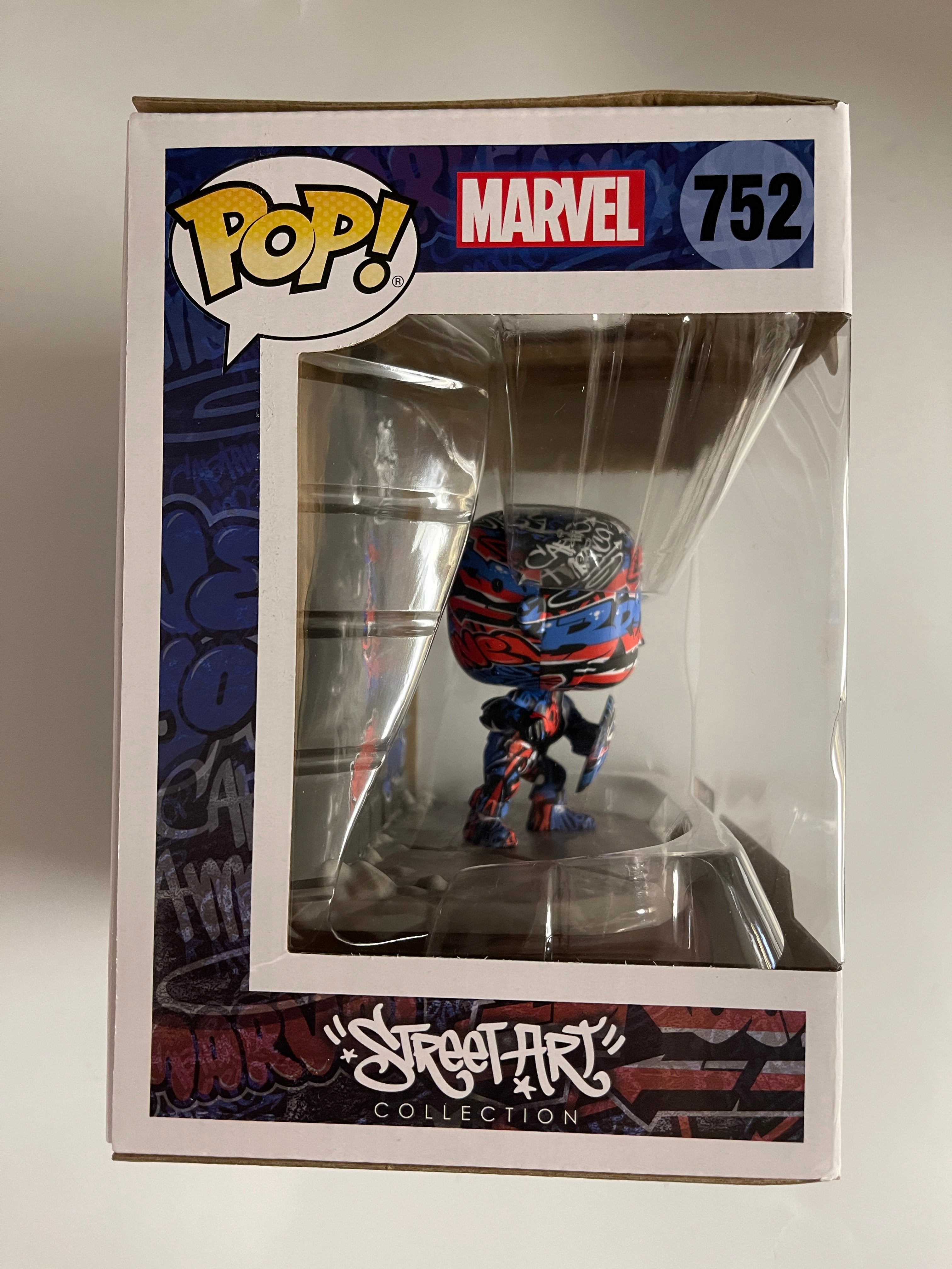 Funko Pop! Marvel Captain America #752 Street Art 2020 GameStop Exclusive Window Dmg