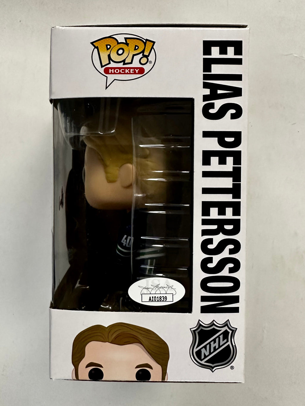Elias Pettersson Signed Vancouver Canucks Funko Pop! #52 With JSA COA NHL Hockey