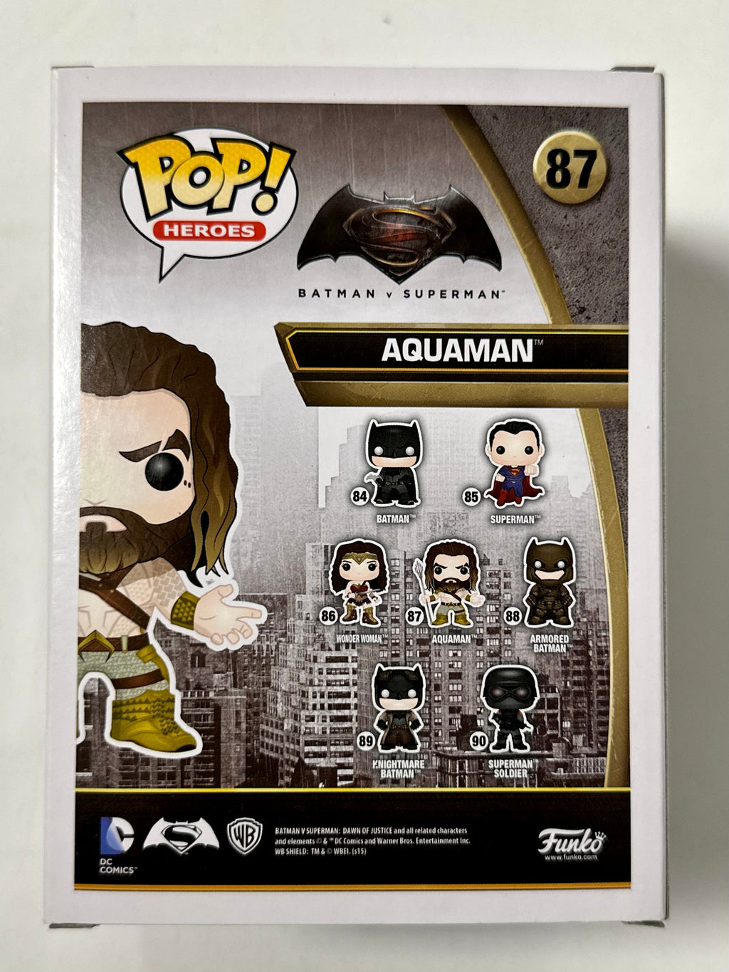 Funko Pop! DC Heroes Aquaman #87 Batman V Superman 2015 Vaulted Jason Momoa