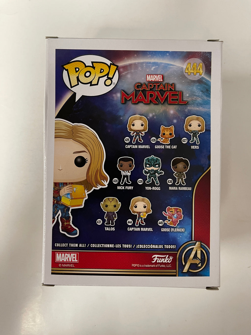 Funko Pop! Marvel Captain Marvel With Lunchbox #444 Glow In The Dark 2019 Box Dmg