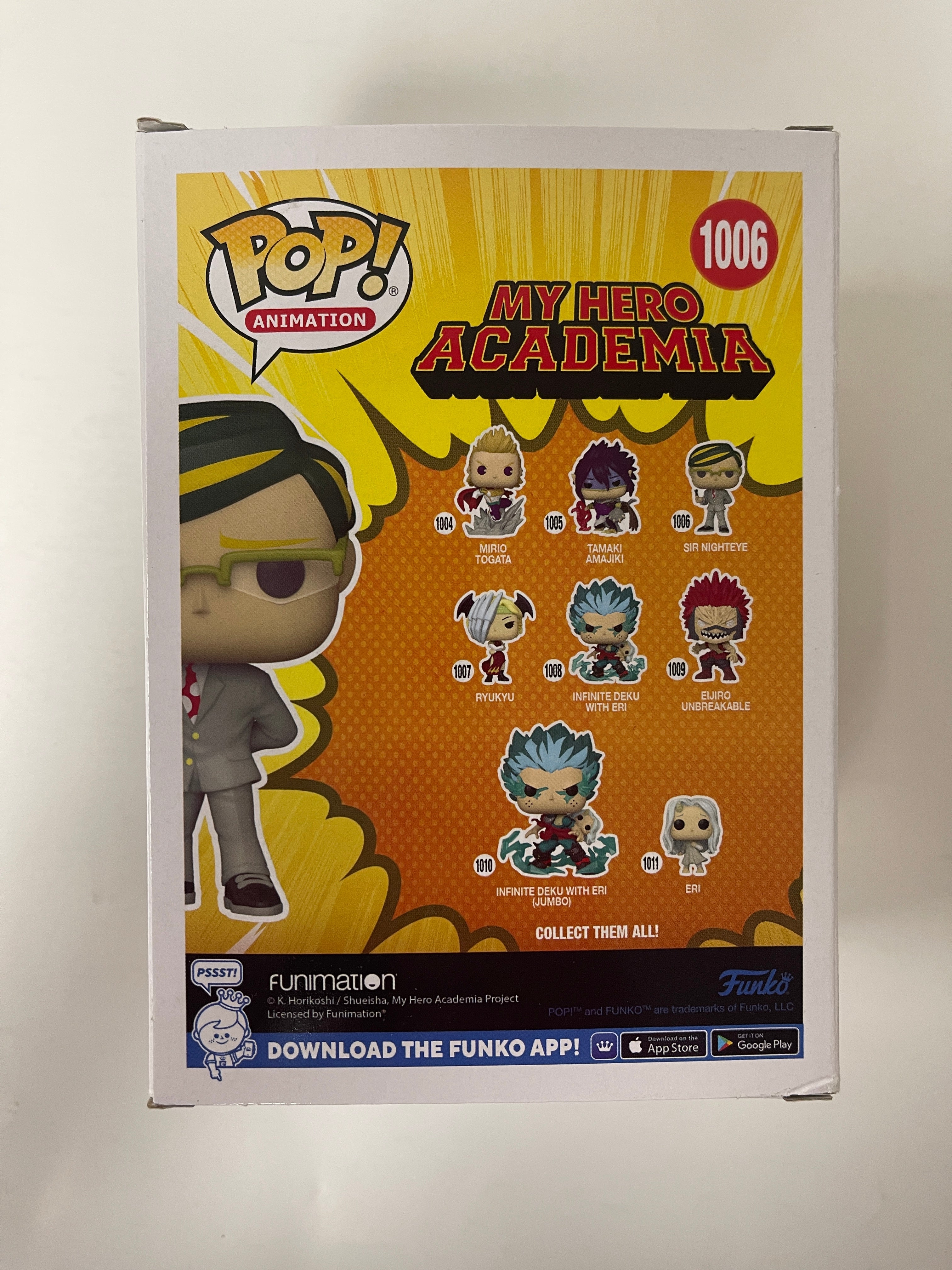 Funko Pop! Animation Sir Nighteye #1006 My Hero Academia MHA 2021 Box Ding