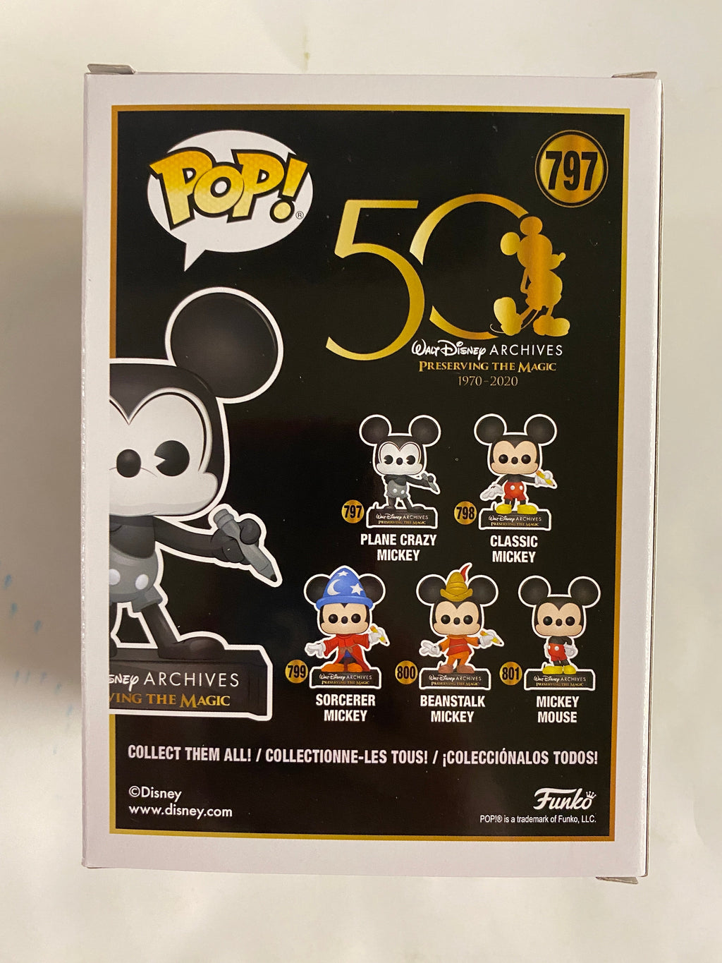 Funko Pop! Mickey Mouse Archives Plane Crazy Black and White Mickey Mouse #797 Preserving the Magic 50th Anniversary