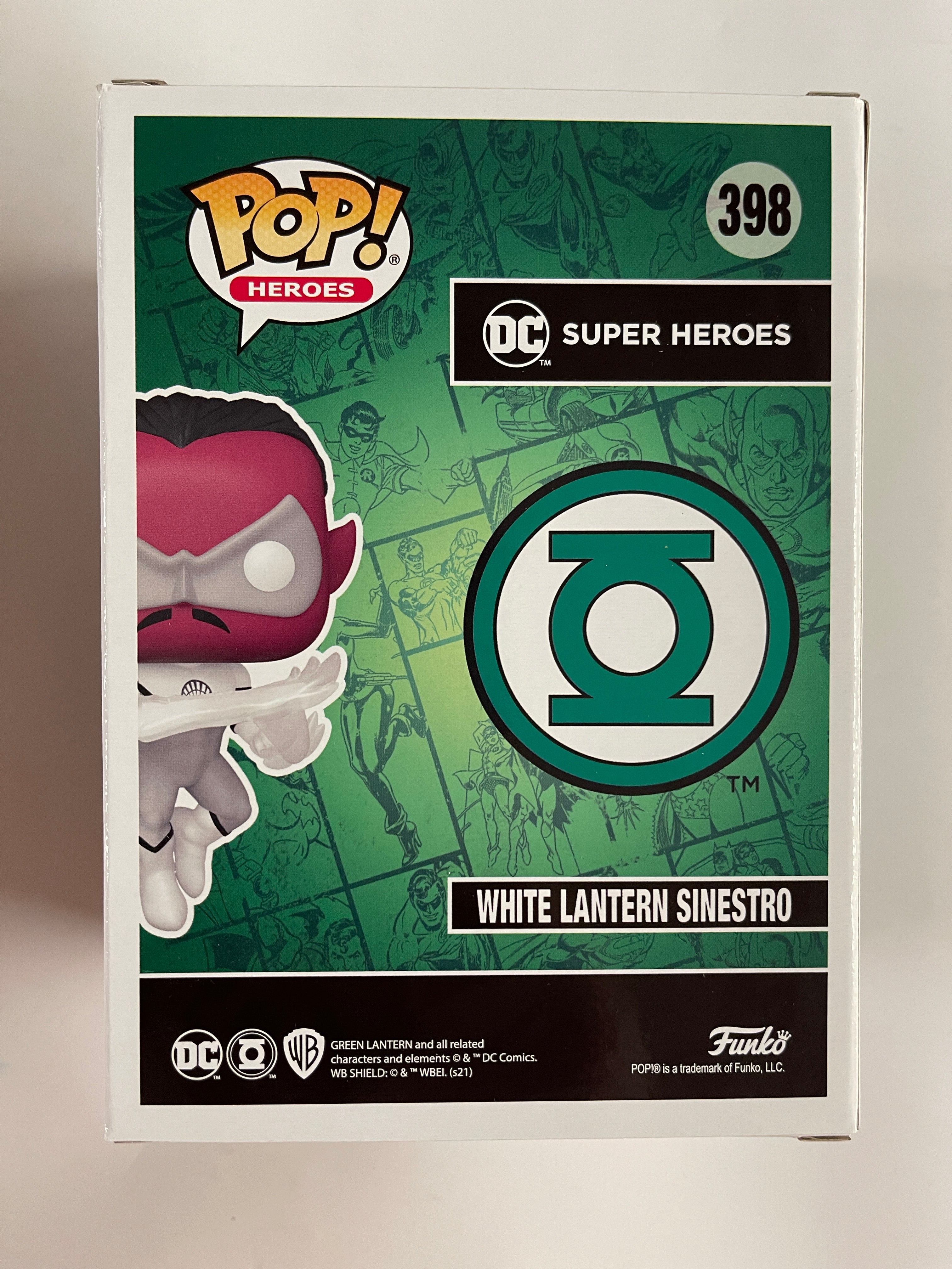 Funko Pop! DC Heroes White Lantern Sinestro #398 SDCC 2021 Funkon Exclusive