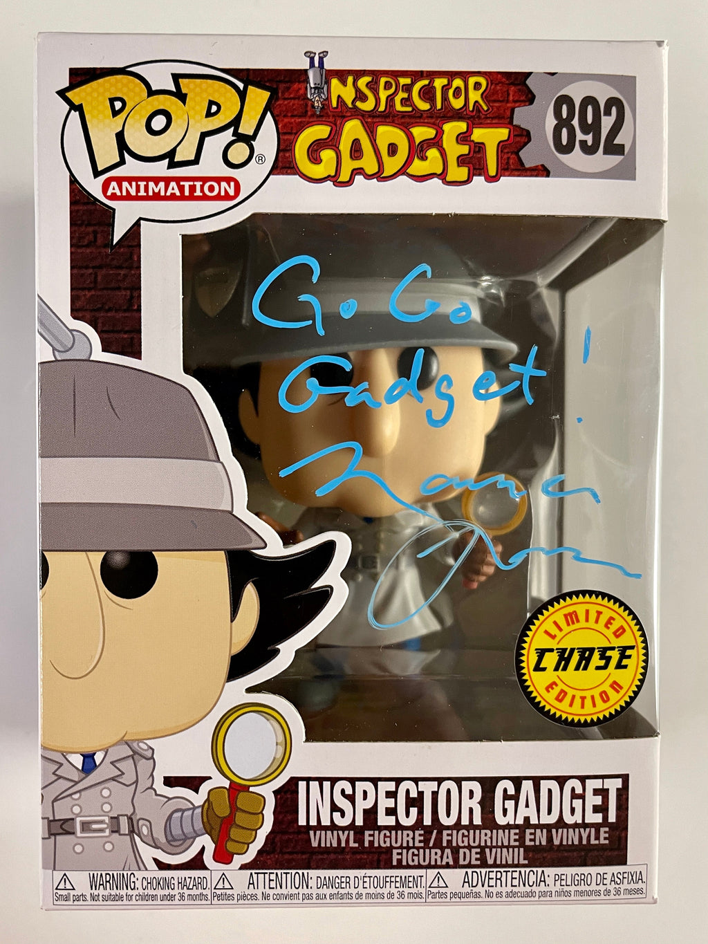 Maurice LaMarche Signed Inspector Gadget Chase #892 Funko Pop! With PSA/DNA COA