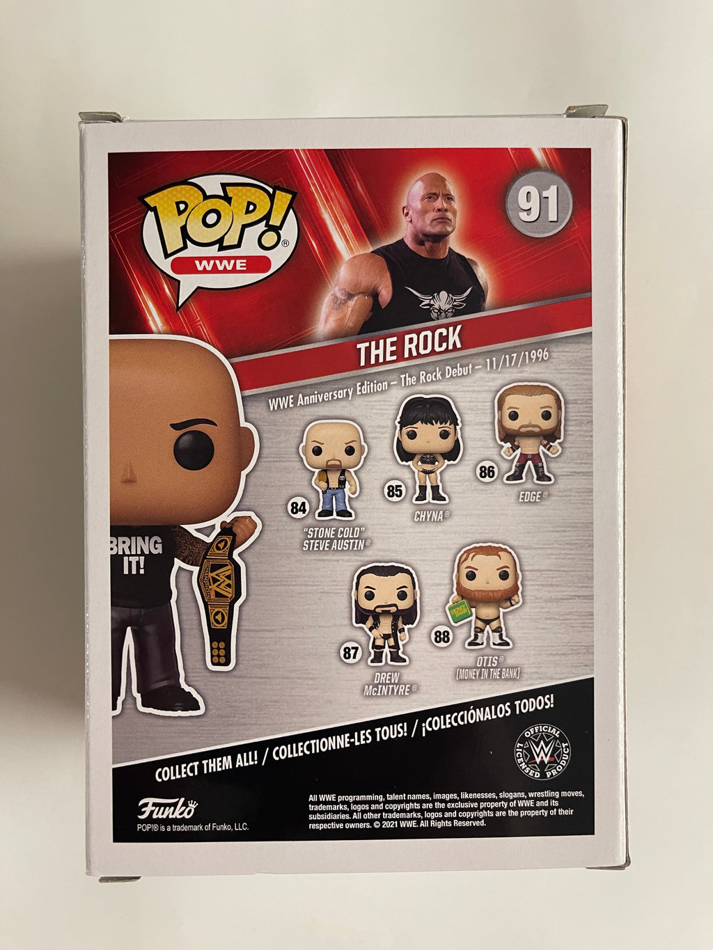 Funko Pop! WWE The Rock With Championship Belt #91 Entertainment Earth EE Exclusive