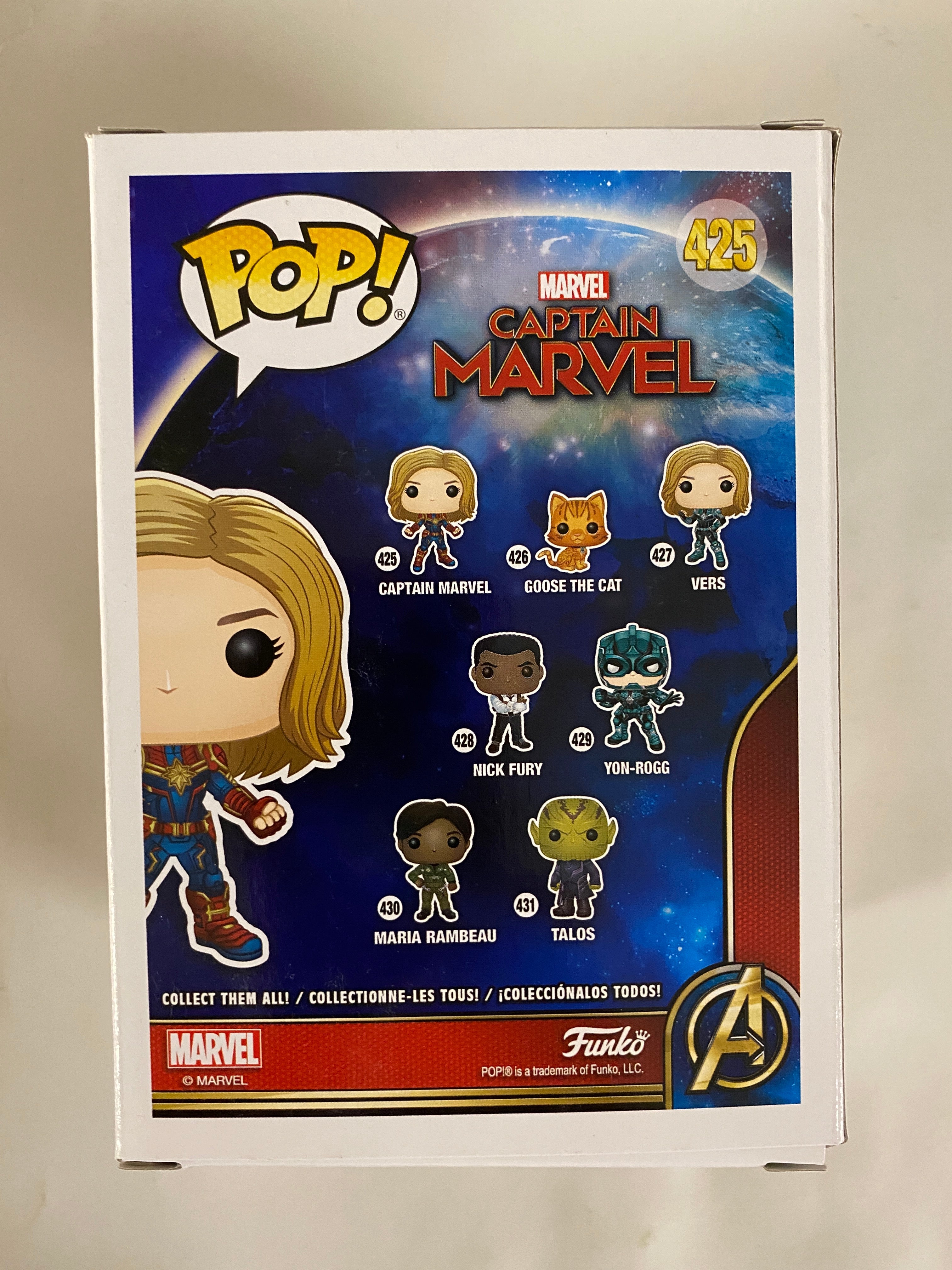 Funko Pop! Marvel Captain Marvel #425 Carol Danvers 2018 Avengers
