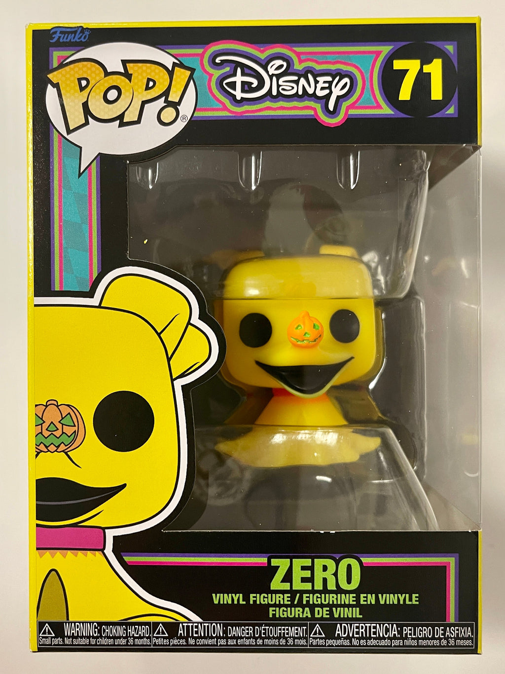 Funko Pop! Disney Black Light Jacks Dog Zero #71 Nightmare Before Christmas 2022