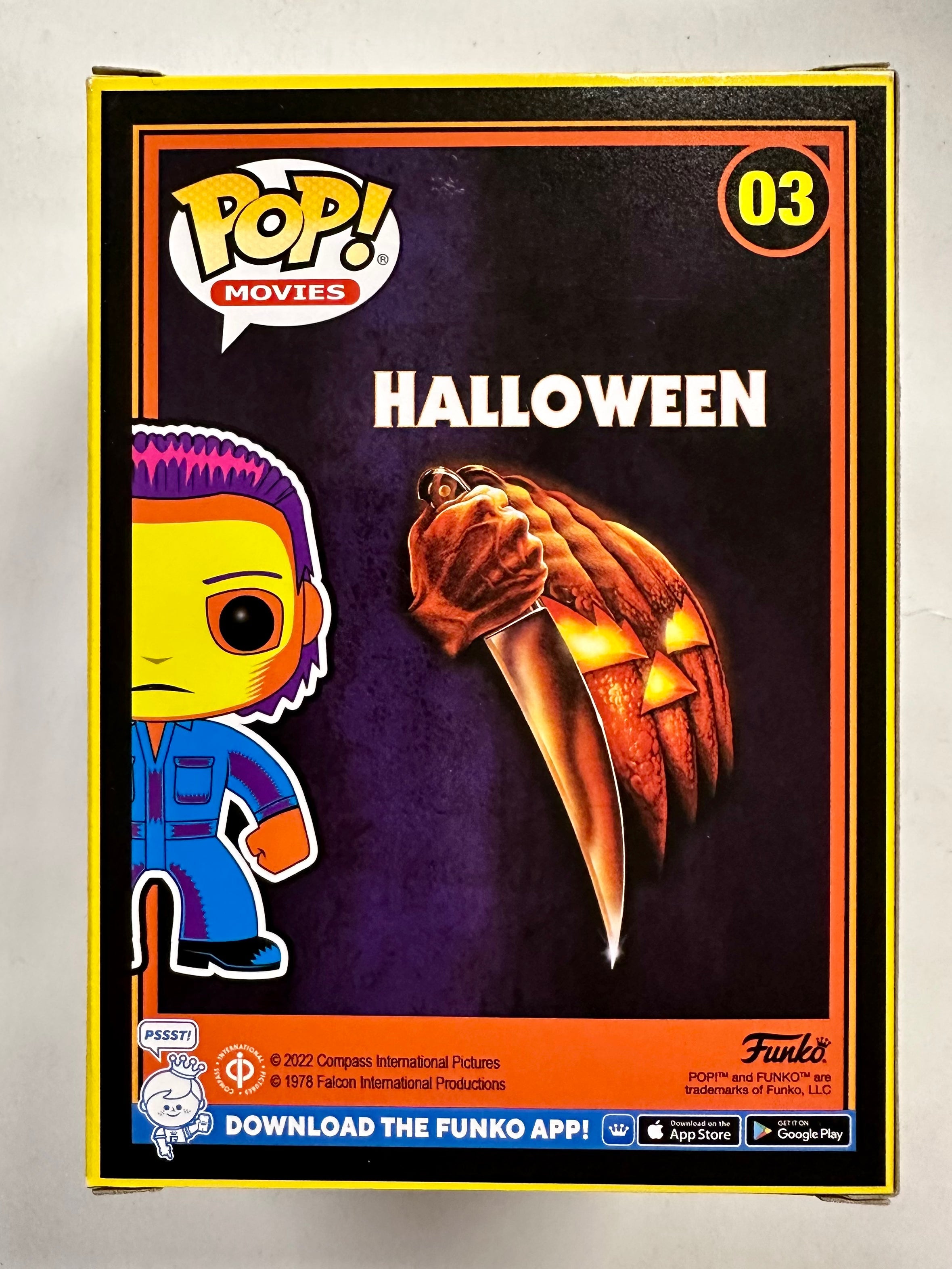 Funko Pop! Movies Blacklight Michael Myers With Knife #03 Halloween EE Exclusive