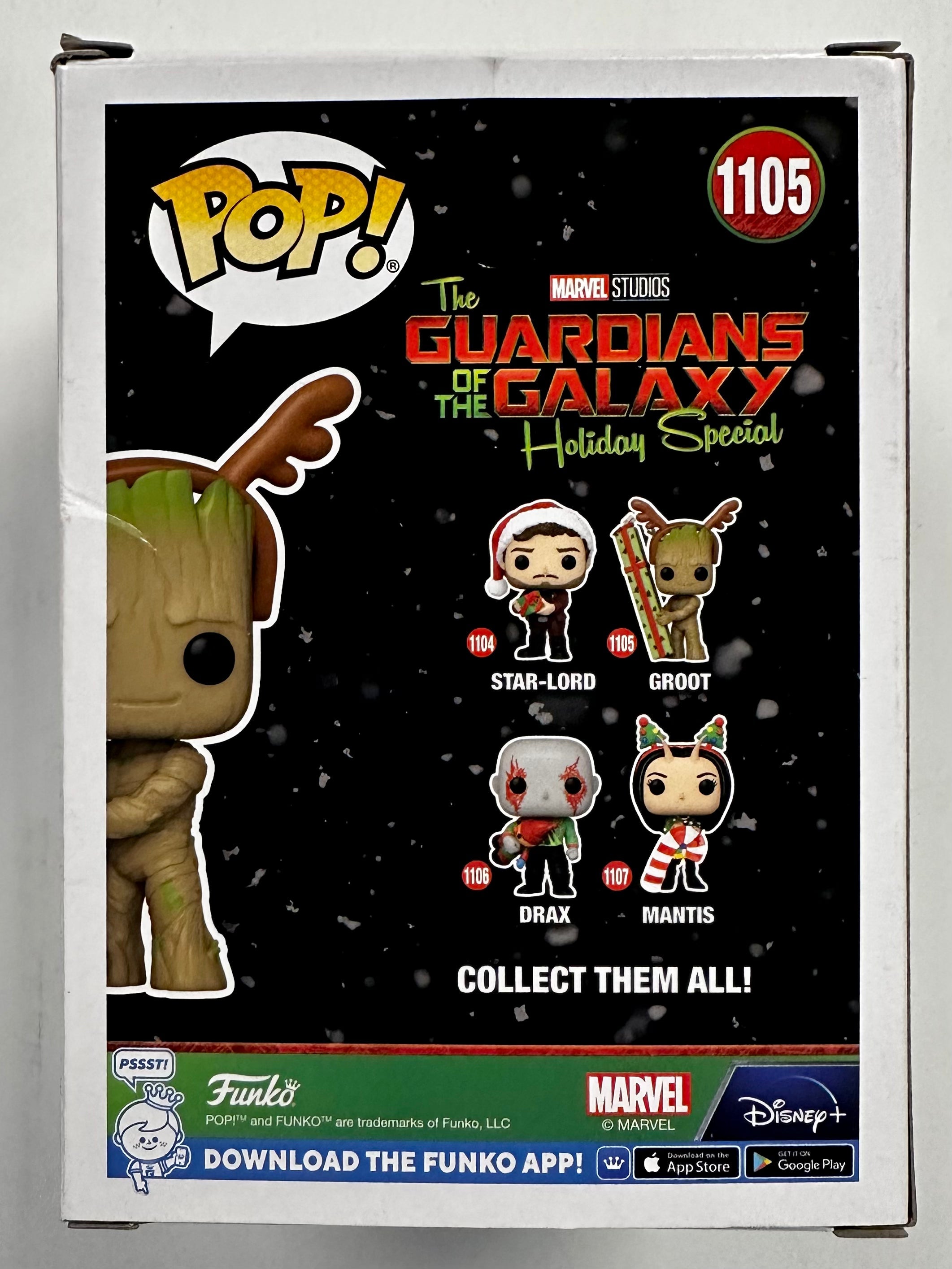 Funko Pop! Marvel Groot W/ Present #1105 Guardians Of The Galaxy Holiday Special 2022