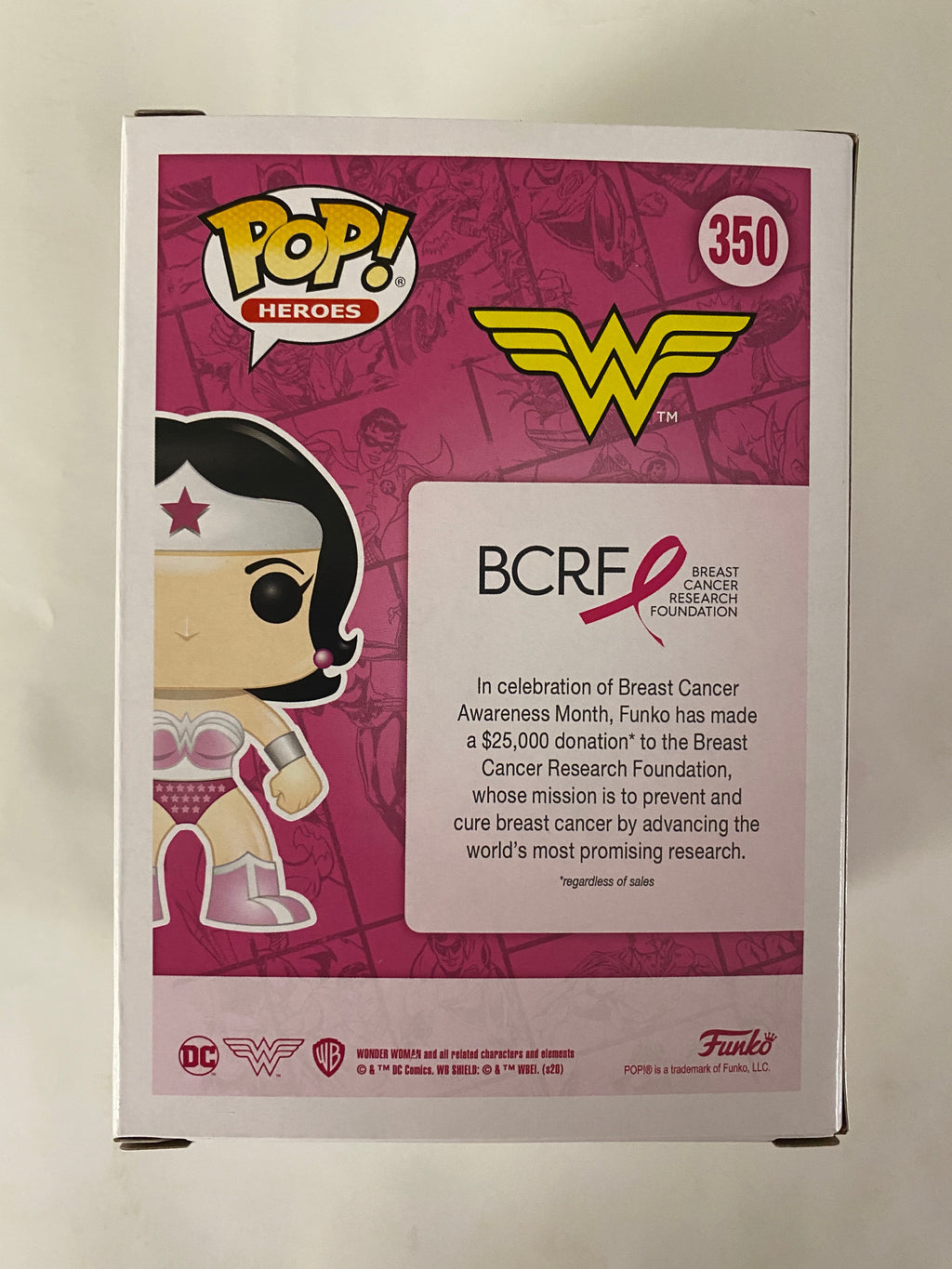 Funko Pop! DC Heroes Pink Wonder Woman #350 BCRF Breast Cancer Awareness