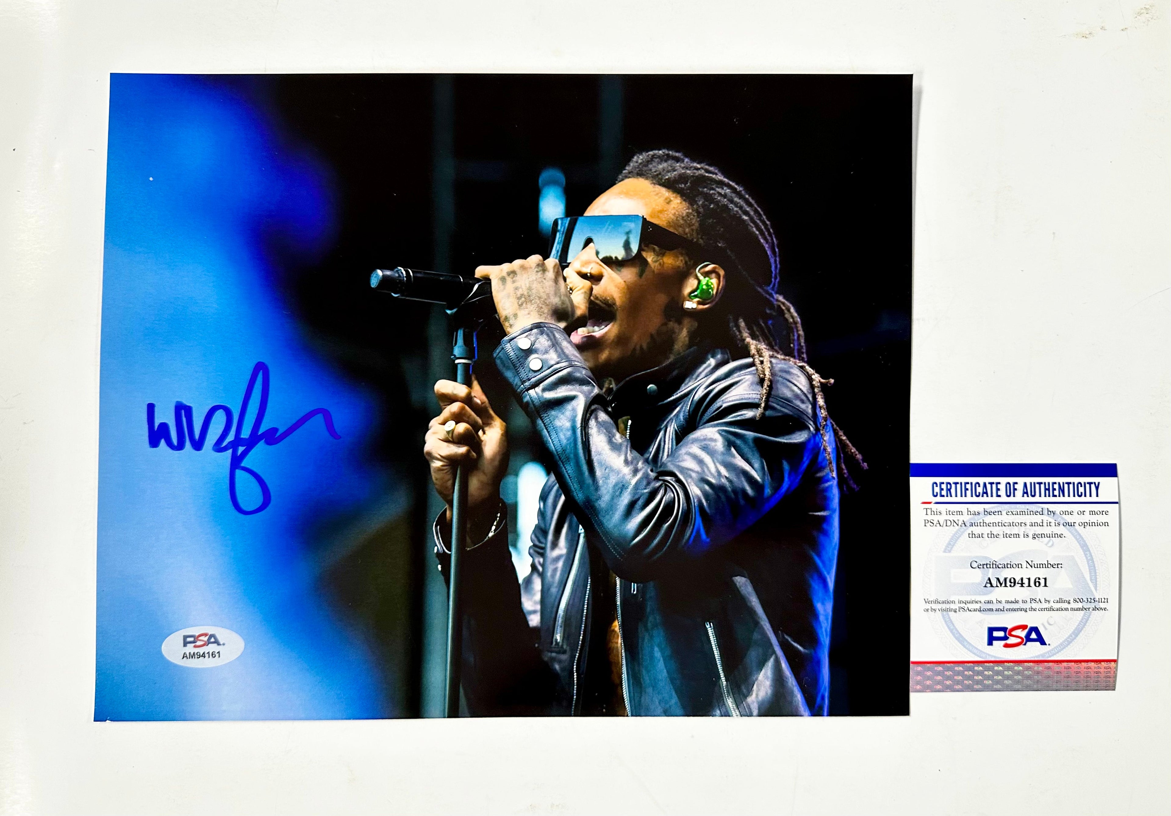 Rapper Wiz Khalifa Signed 8x10 Photo With PSA COA Pittsburgh Black & Yellow Kush