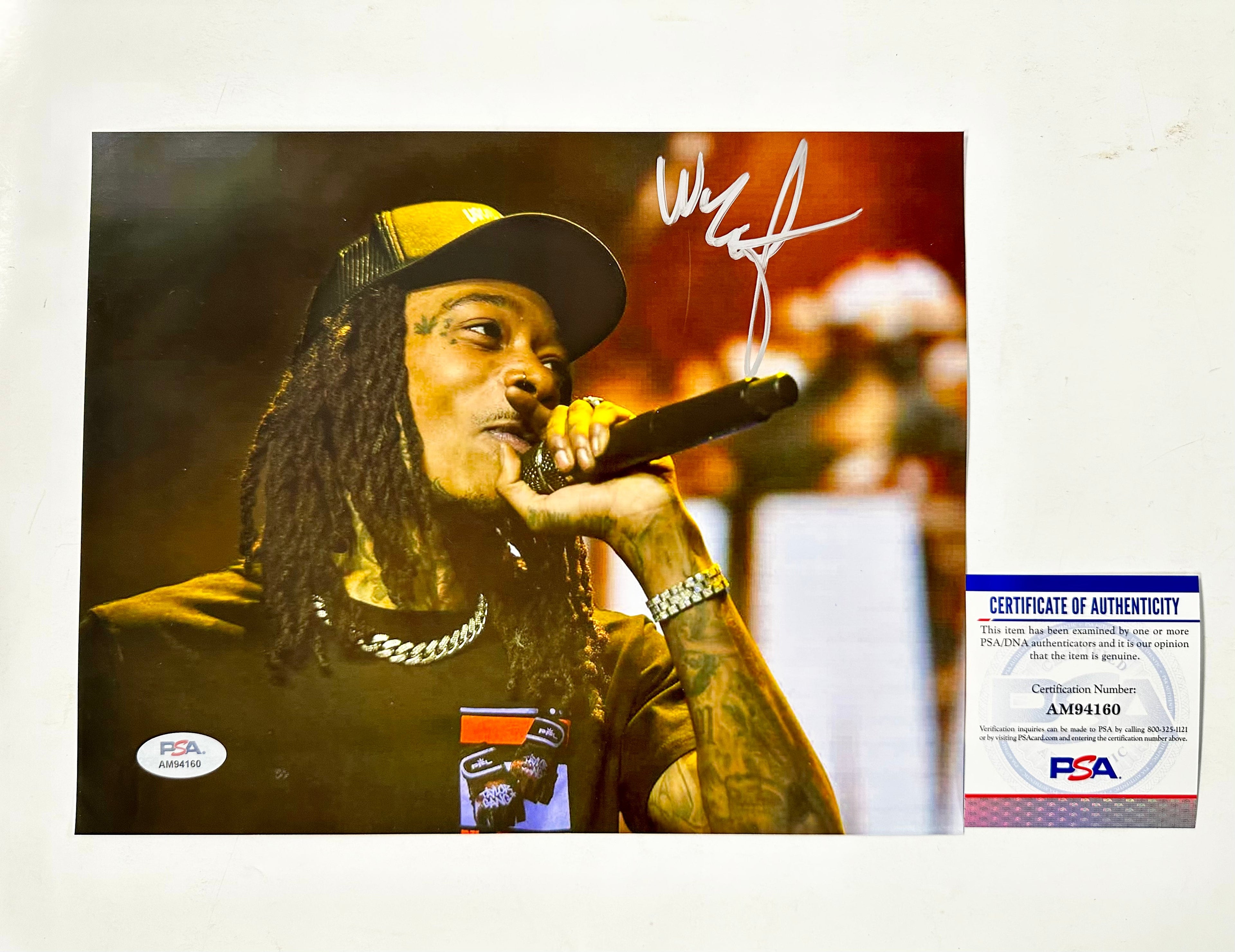 Rapper Wiz Khalifa Signed 8x10 Photo With PSA COA Pittsburgh Black & Yellow Kush