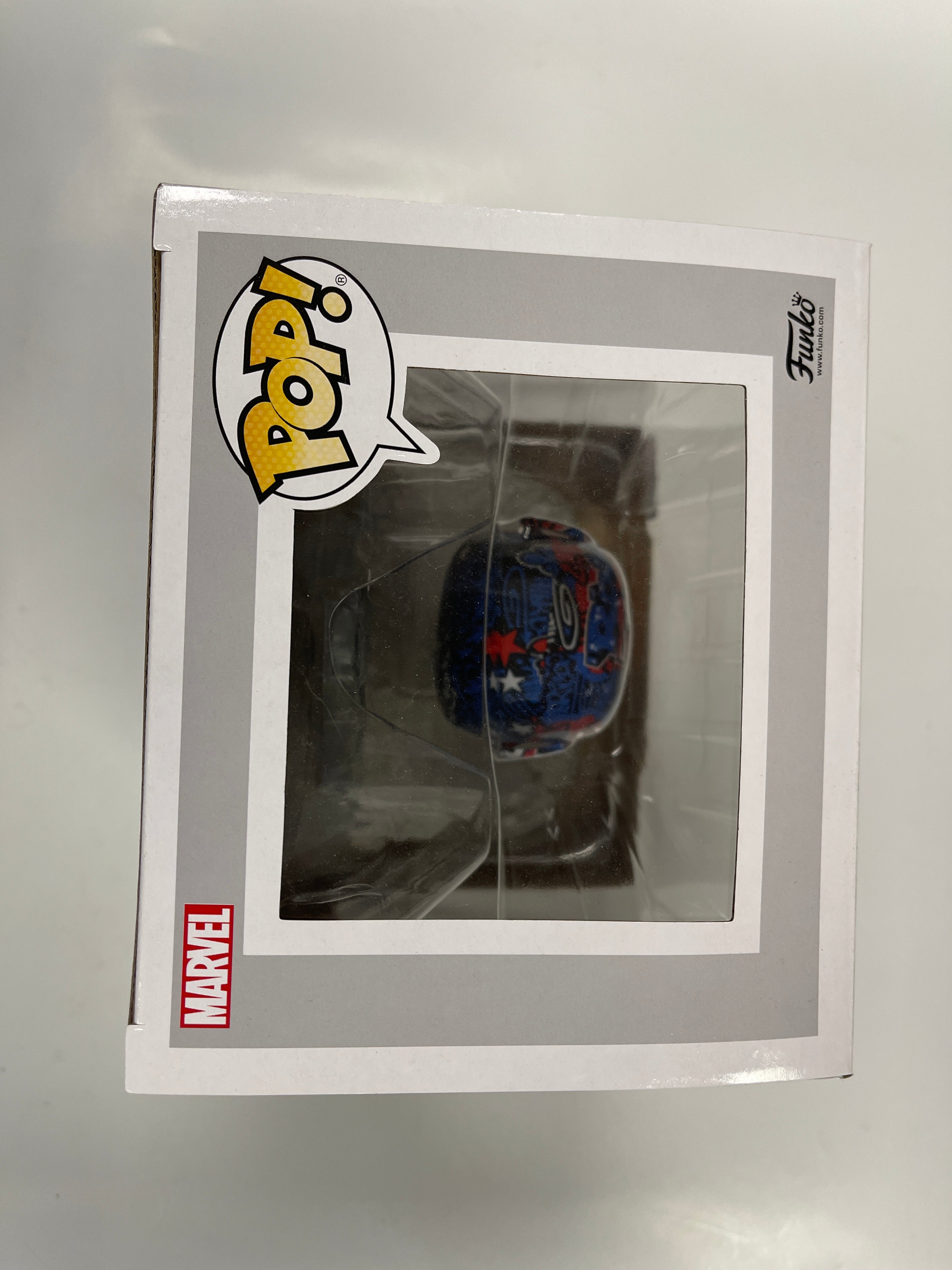 Funko Pop! Marvel Captain America #752 Street Art 2020 GameStop Exclusive Window Dmg