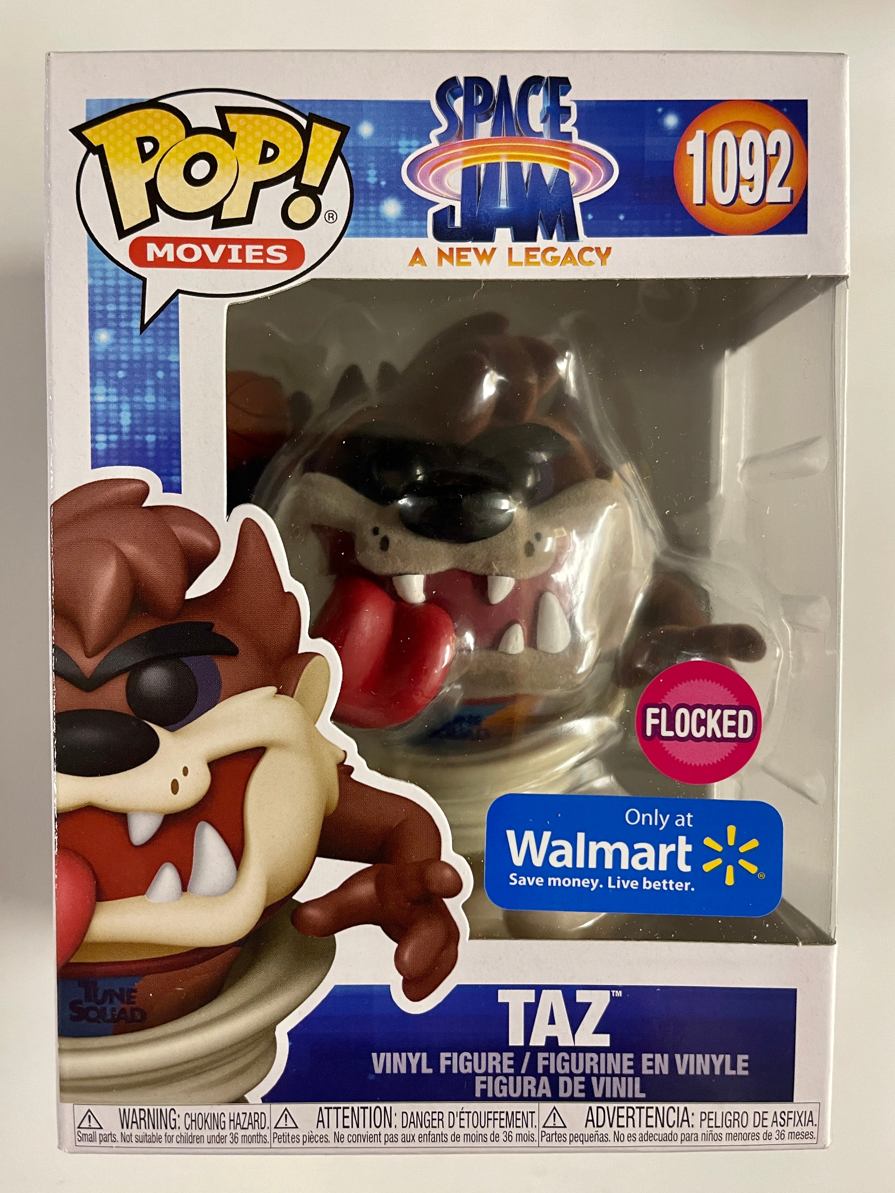 Funko Pop! Movies Flocked Taz #1092 Space Jam A New Legacy Walmart Exclusive