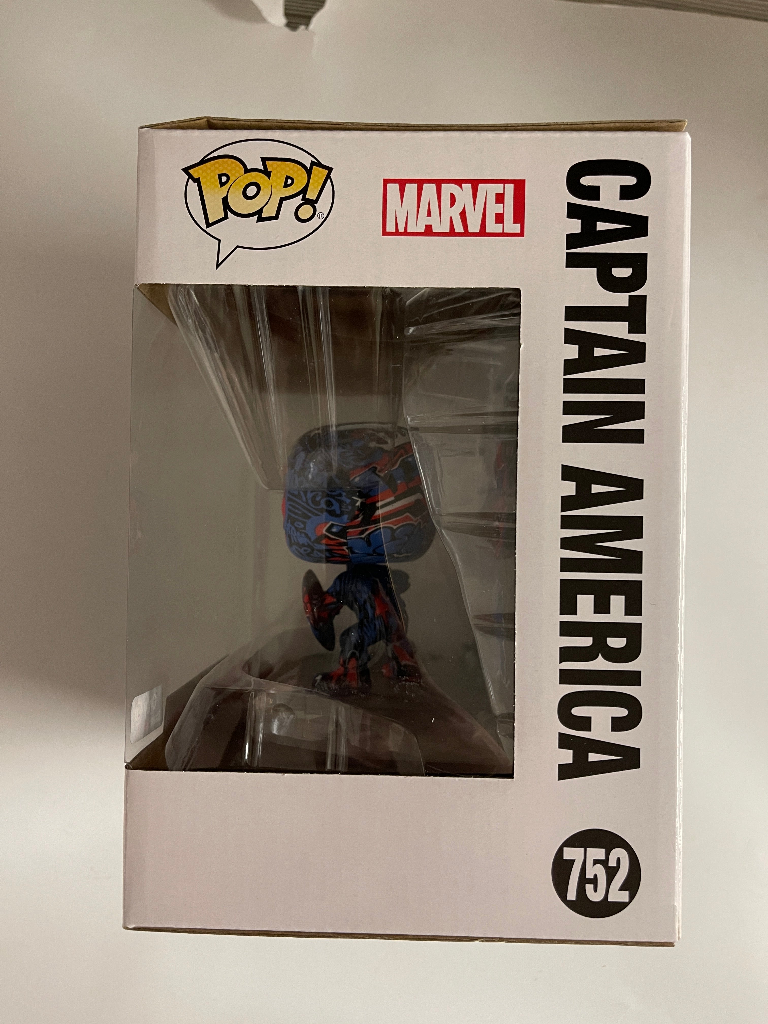Funko Pop! Marvel Captain America #752 Street Art 2020 GameStop Exclusive Window Dmg