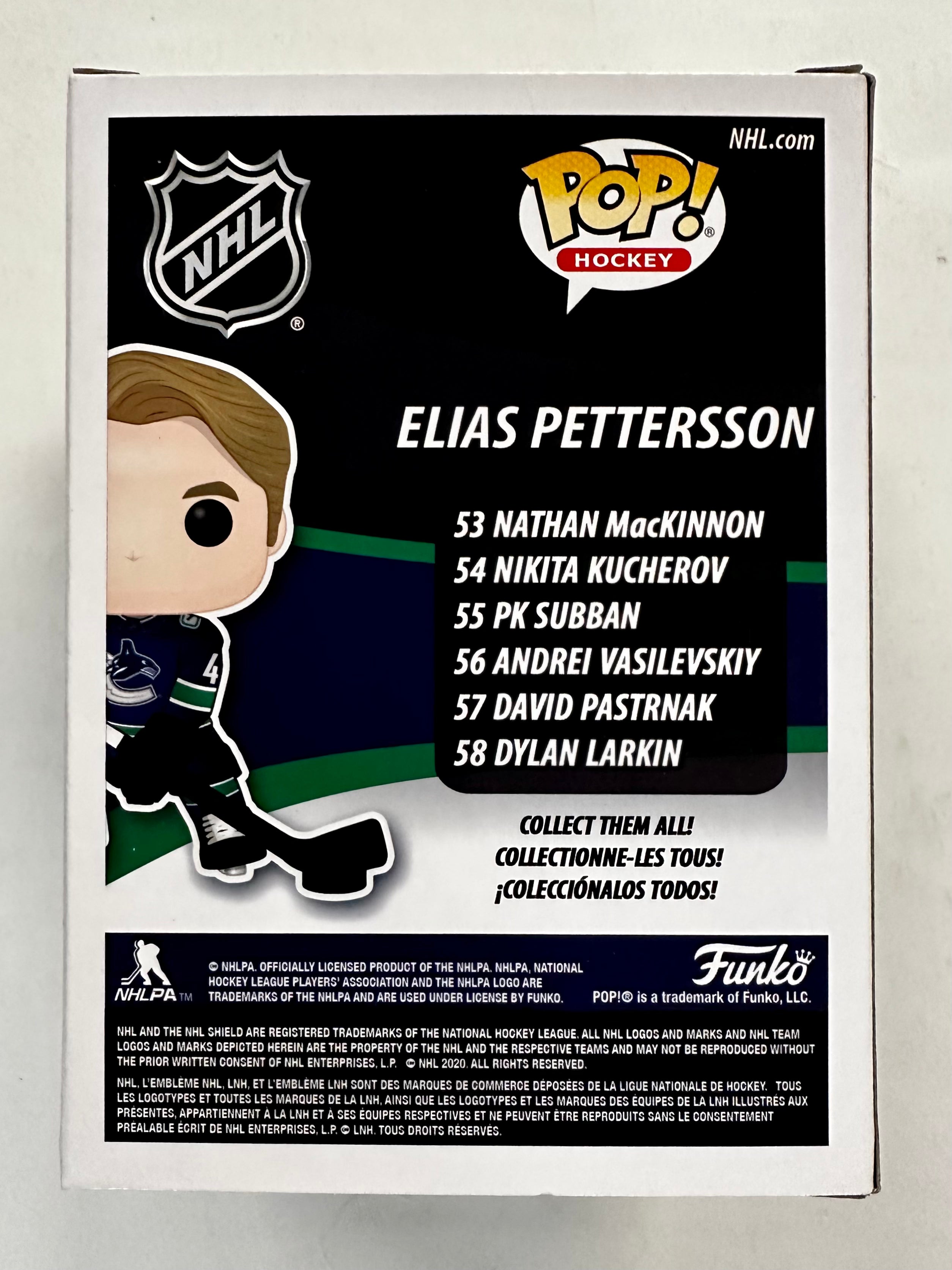 Elias Pettersson Signed Vancouver Canucks Funko Pop! #52 With JSA COA NHL Hockey