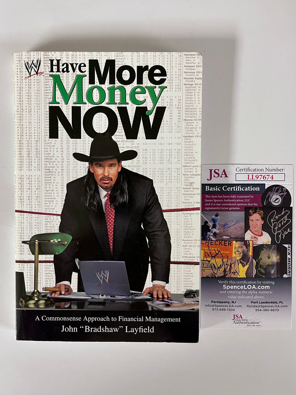 John Bradshaw Layfield Signed WWE Have More Money Now Book With JSA COA APA