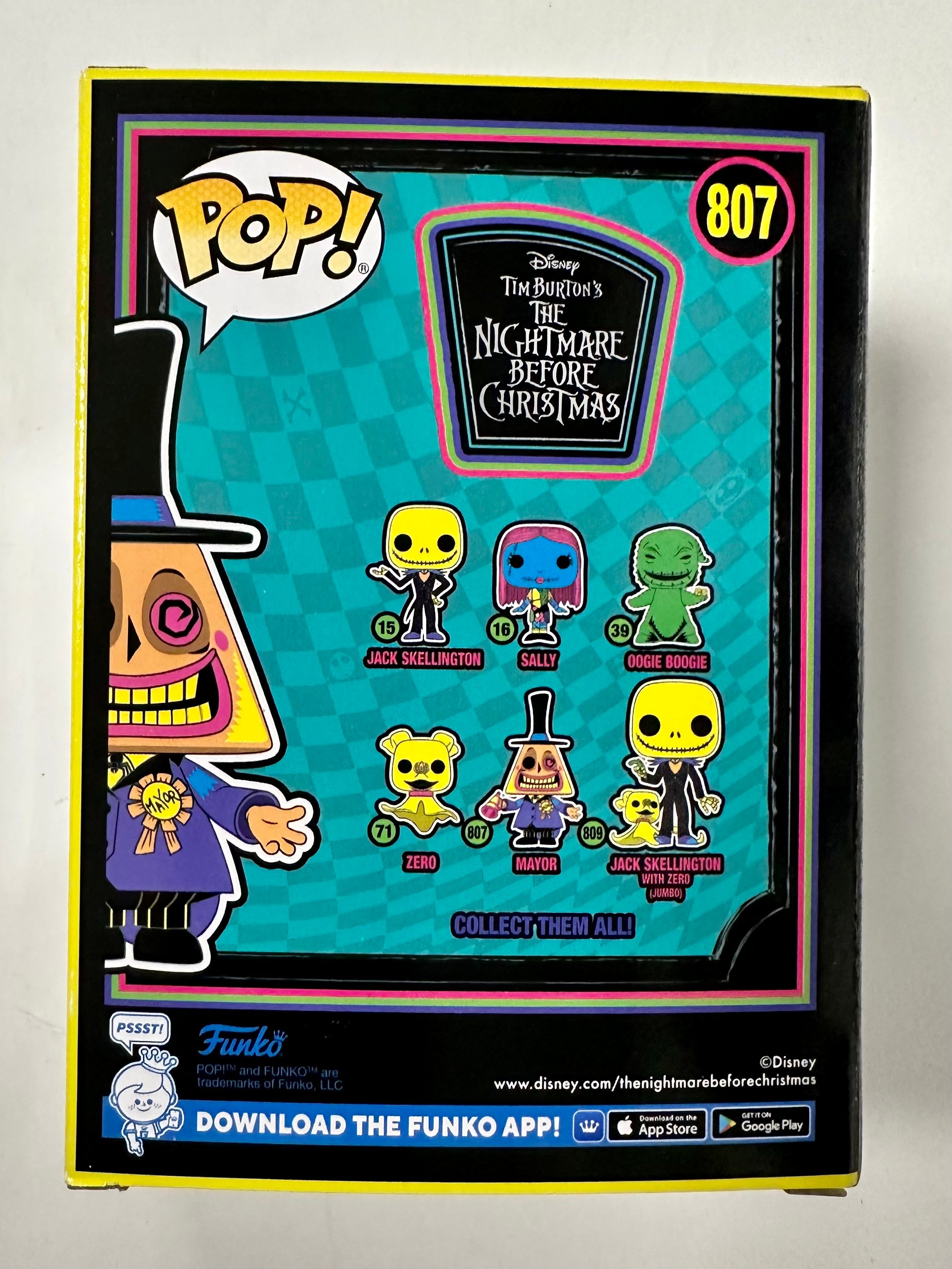 Funko Pop! Disney Black Light Mayor #807 Nightmare Before Christmas 2022