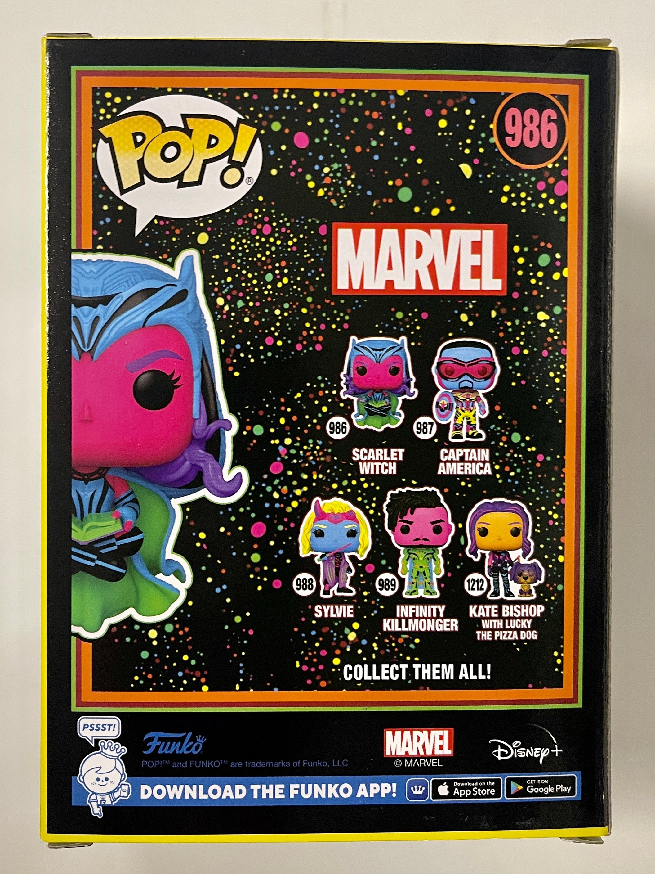 Funko Pop! Marvel Black Light Scarlet Witch Levitating #986 WandaVision 2022 Exclusive