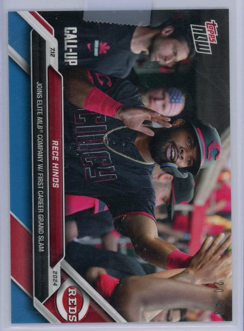 2024-topps-now-rece-hinds-412-blue-49-rookie-rc-baseball-card