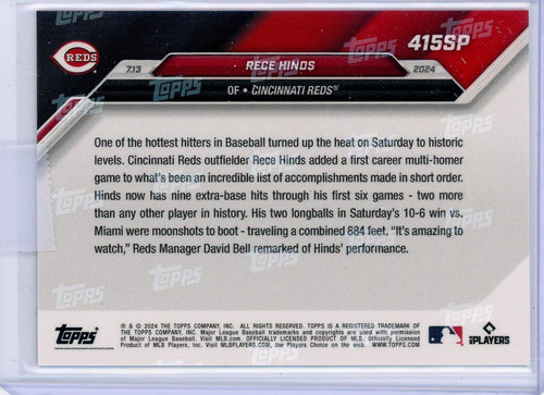 2024-topps-now-rece-hinds-415sp-rookie-rc-baseball-card