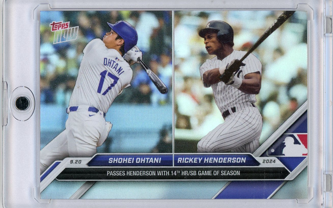 2024-topps-now-shohei-ohtani-731sp-passes-henderson-with-14th-hr-sb-game-baseball-card