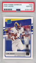 Graded 2020 Panini Donruss Cam Akers #325 Rated Rookie RC Football Card PSA 10 Gem Mint