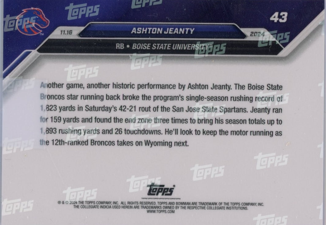2024-topps-bowman-u-now-ashton-jeanty-43-purple-25-boise-state-broncos-rookie-rc-football-card