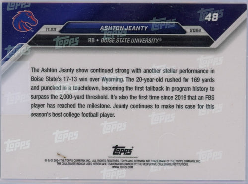 2024-topps-bowman-u-now-ashton-jeanty-48-blue-49-boise-state-broncos-rookie-rc-football-card