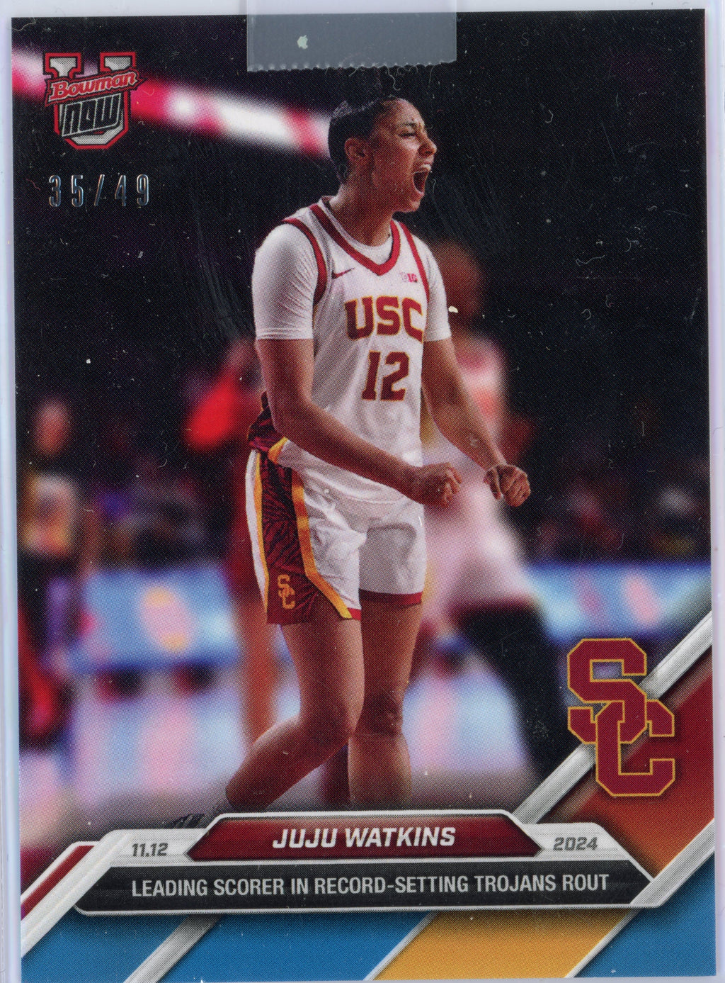 2024-topps-bowman-u-now-juju-watkins-9-blue-49-usc-trojans-rookie-rc-basketball-card