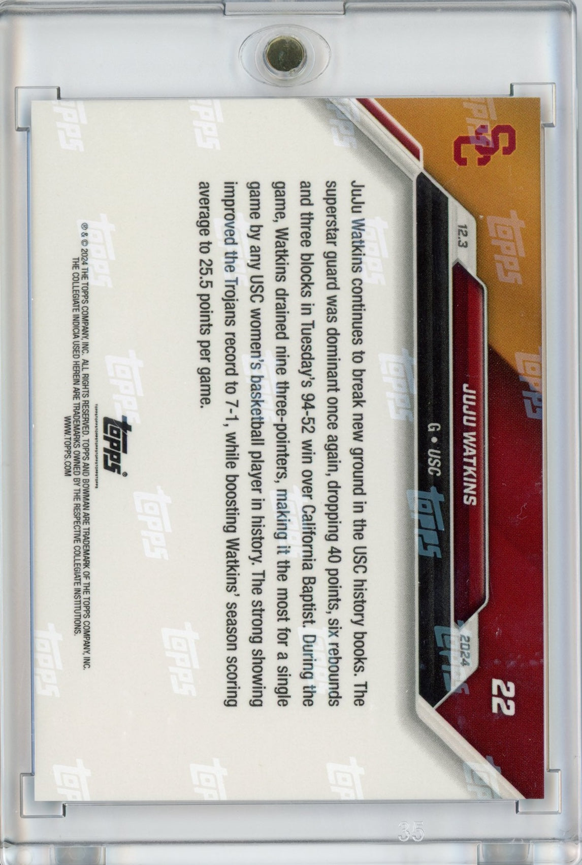 2024-topps-bowman-u-now-juju-watkins-22-blue-49-usc-trojans-rookie-rc-basketball-card