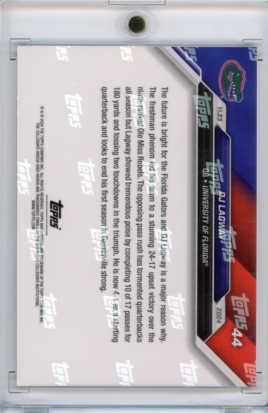 2024-topps-bowman-u-now-dj-lagway-46-blue-49-florida-gators-rookie-rc-football-card