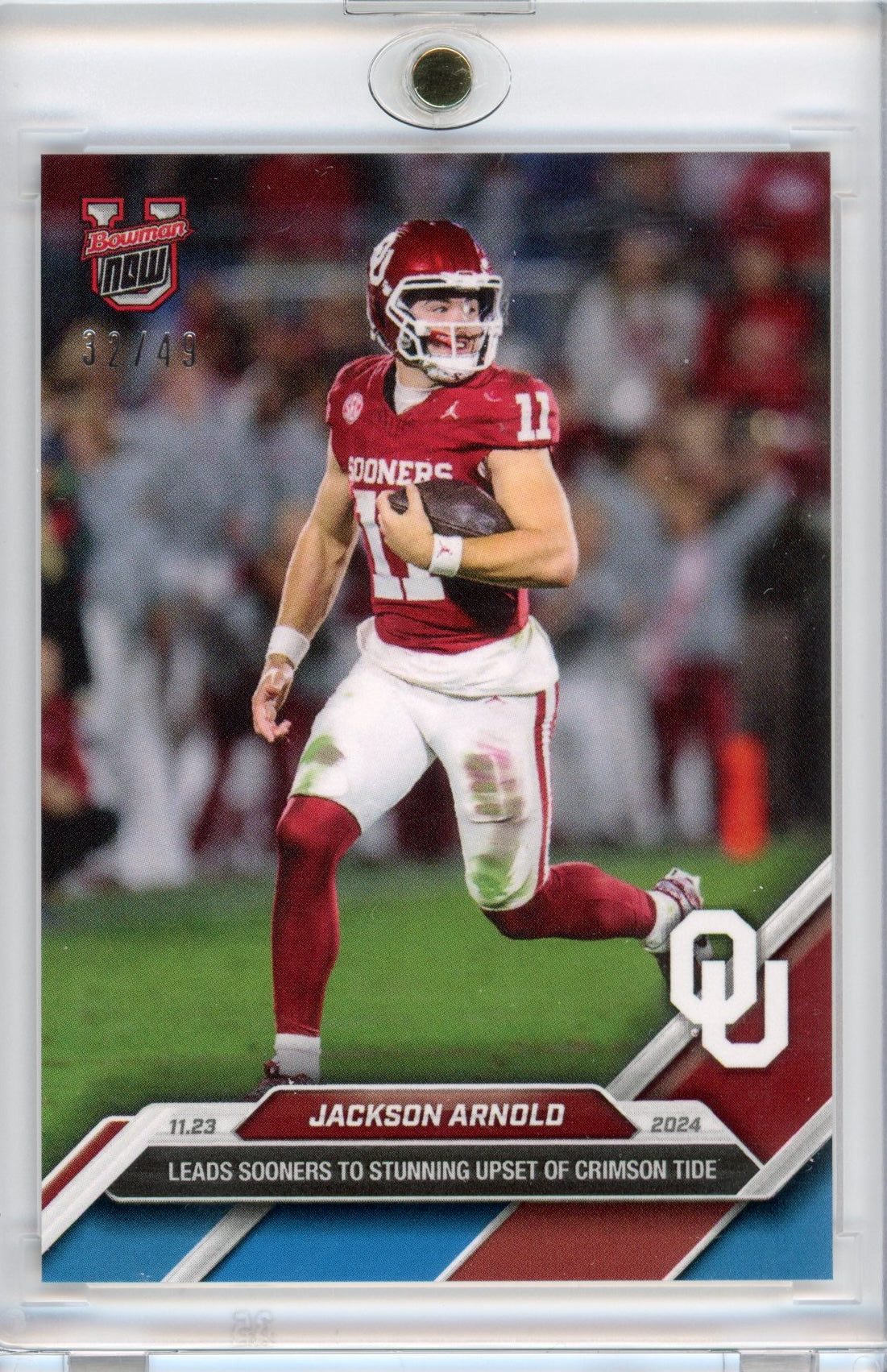 2024-topps-bowman-u-now-jackson-arnold-46-blue-49-oklahoma-sooners-rookie-rc-football-card