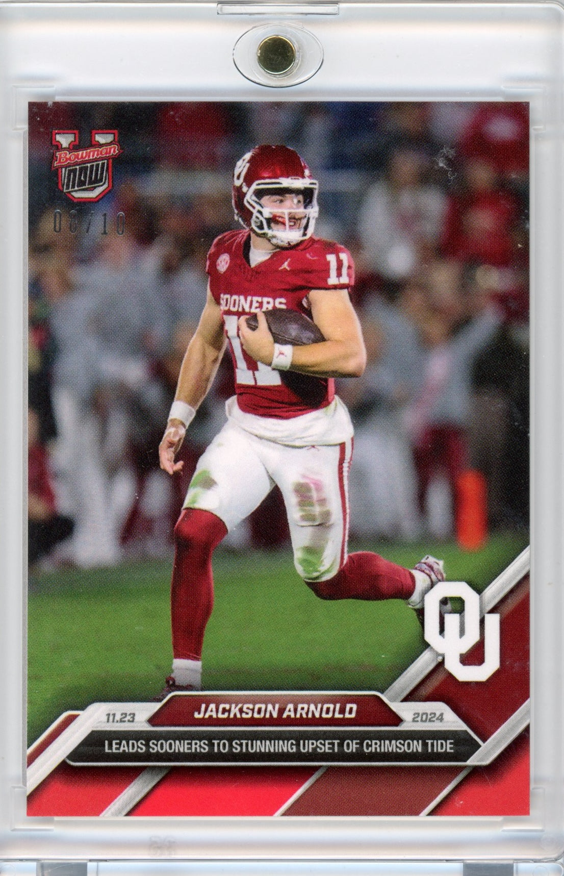 2024-topps-bowman-u-now-jackson-arnold-46-red-10-oklahoma-sooners-rookie-rc-football-card