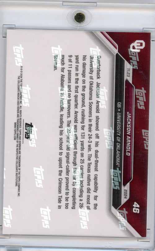 2024-topps-bowman-u-now-jackson-arnold-46-red-10-oklahoma-sooners-rookie-rc-football-card
