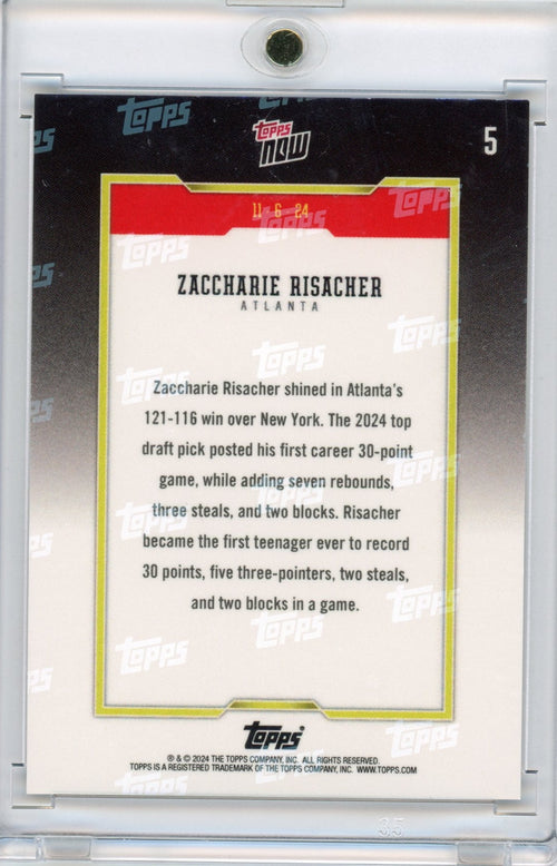 2024-topps-now-zaccharie-risacher-5-blue-75-rookie-rc-basketball-card