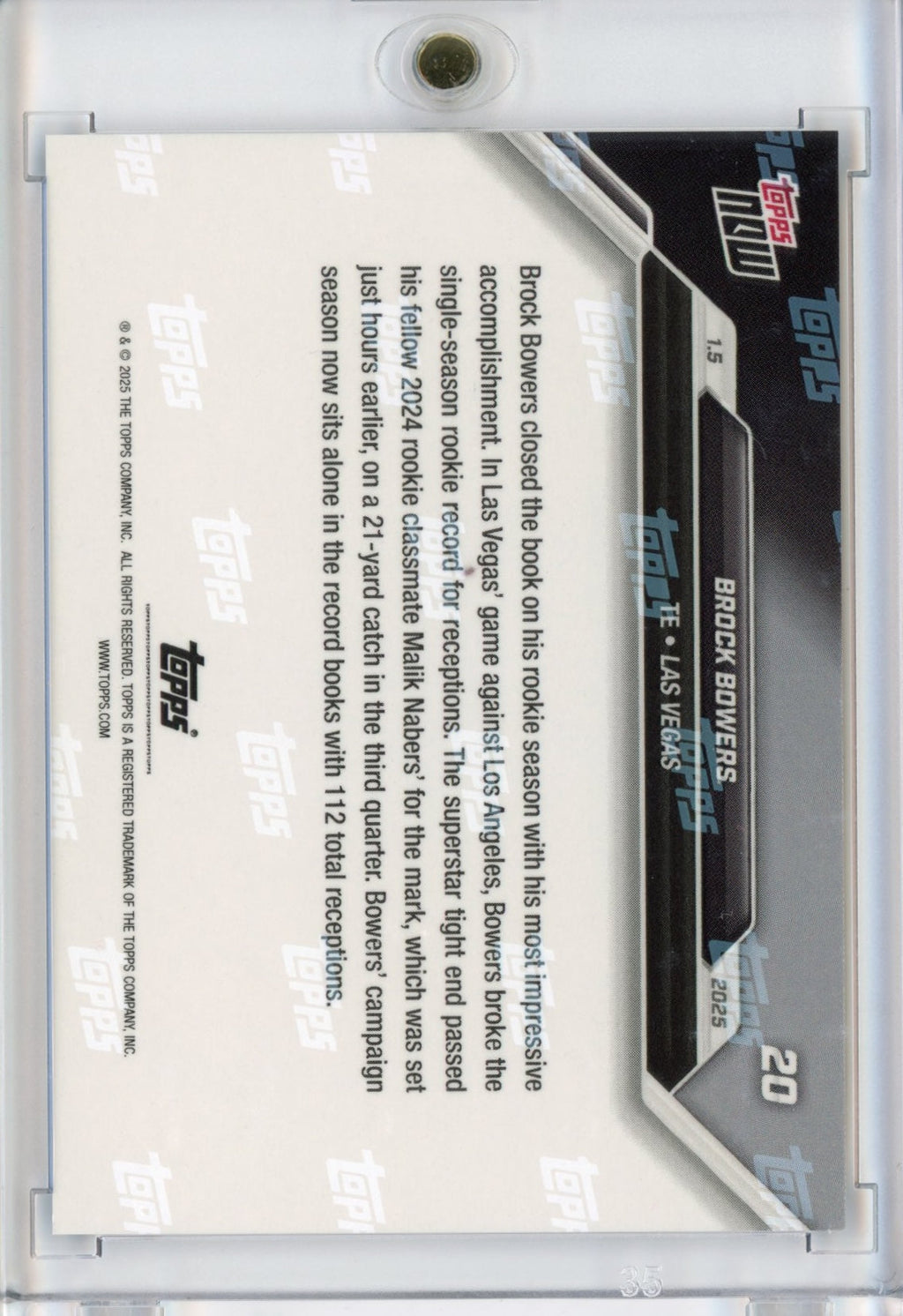 2024-topps-now-brock-bowers-20-blue-49-las-vegas-raiders-rookie-rc-football-card