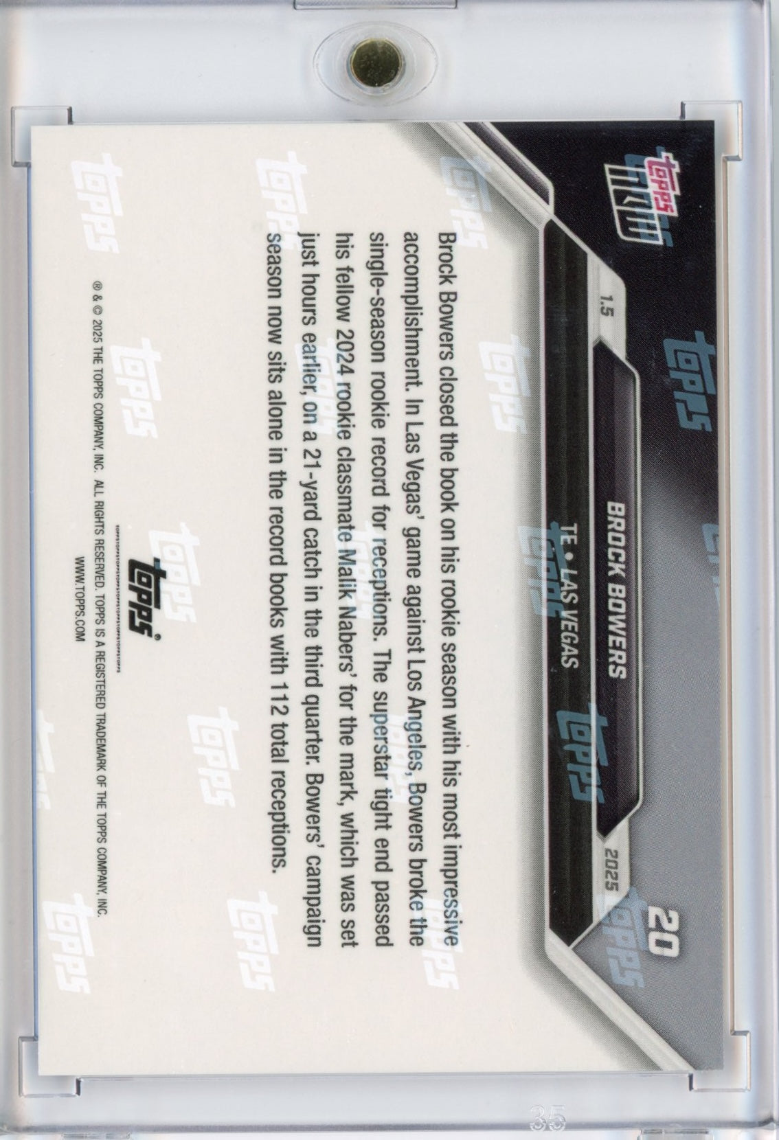 2024-topps-now-brock-bowers-20-purple-25-las-vegas-raiders-rookie-rc-football-card