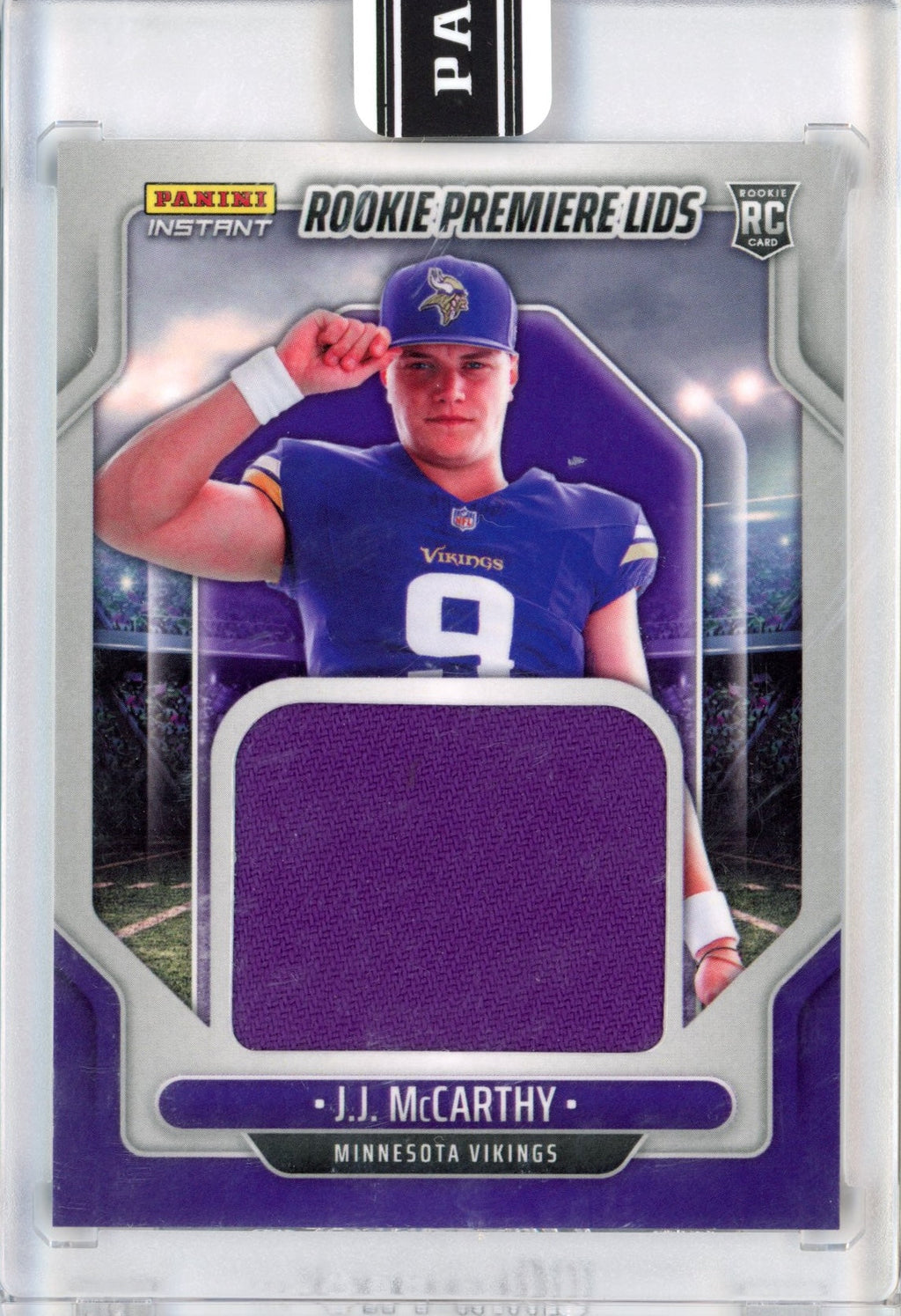 2024-panini-instant-jj-mccarthy-rpl-18-rookie-premiere-lids-10-rookie-rc-football-card