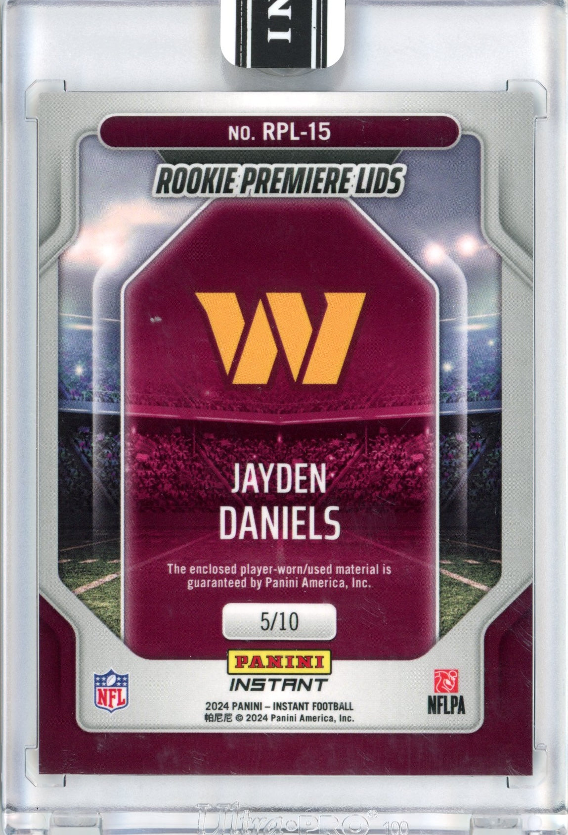 2024-panini-instant-jayden-daniels-rpl-15-rookie-premiere-lids-10-rookie-rc-football-card